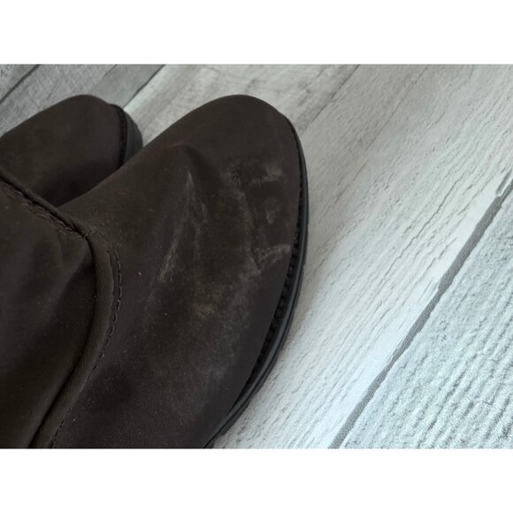 Etienne Aigner Womens Brown Winter Boots Faux Fur Lining & Gold Zippers Size 6 - Picture 4 of 7